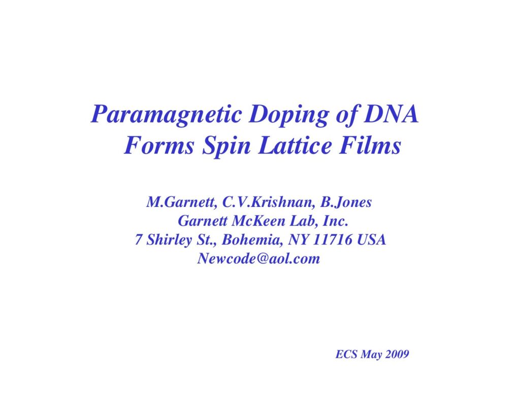 2-ECS-May-2009Paramagnetic-Doping-of-DNA-Forms-SpinLattice-Films-frontcoverpage